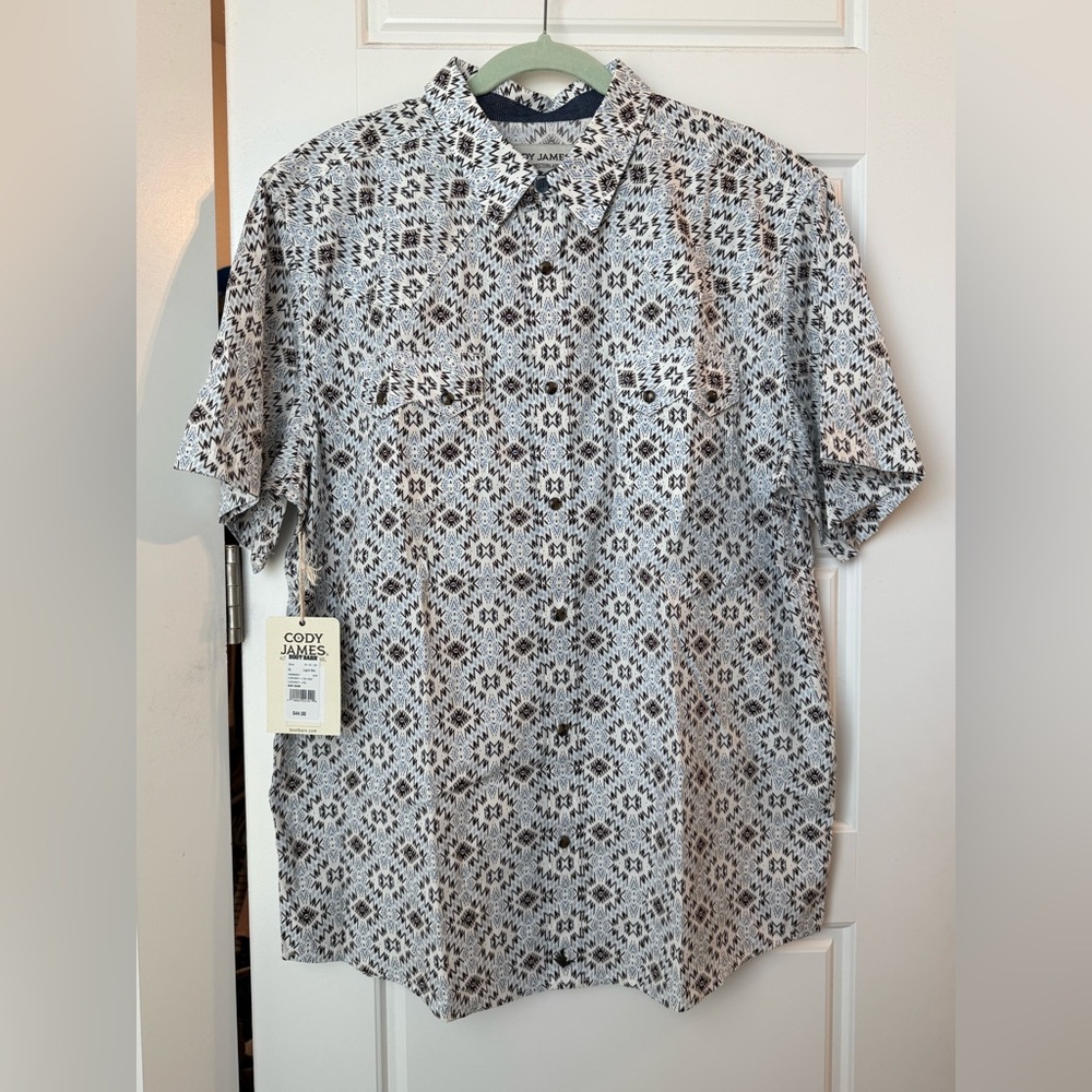 NWT Cody James Men's Black and White‎ Floral Casual Shirt